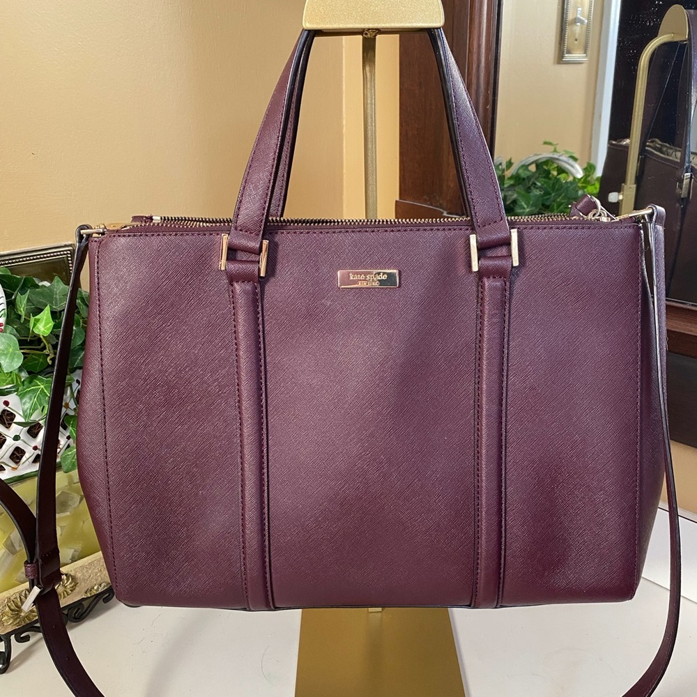 Kate Spade Purple Tote Bag with Dual Handles